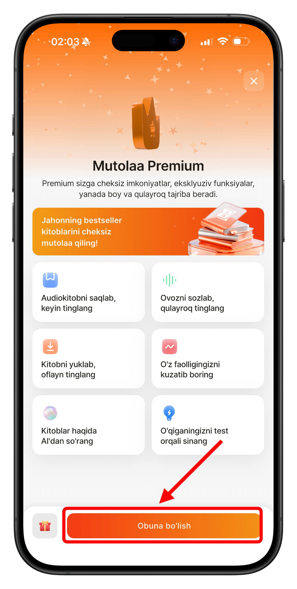 5-qadam: «Obuna bo'lish» ni bosing